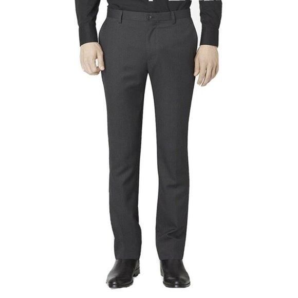 Calvin Klein Gray Flat Front Straight Leg Dress Pants Men's Size 36x32 - Picture 1 of 8